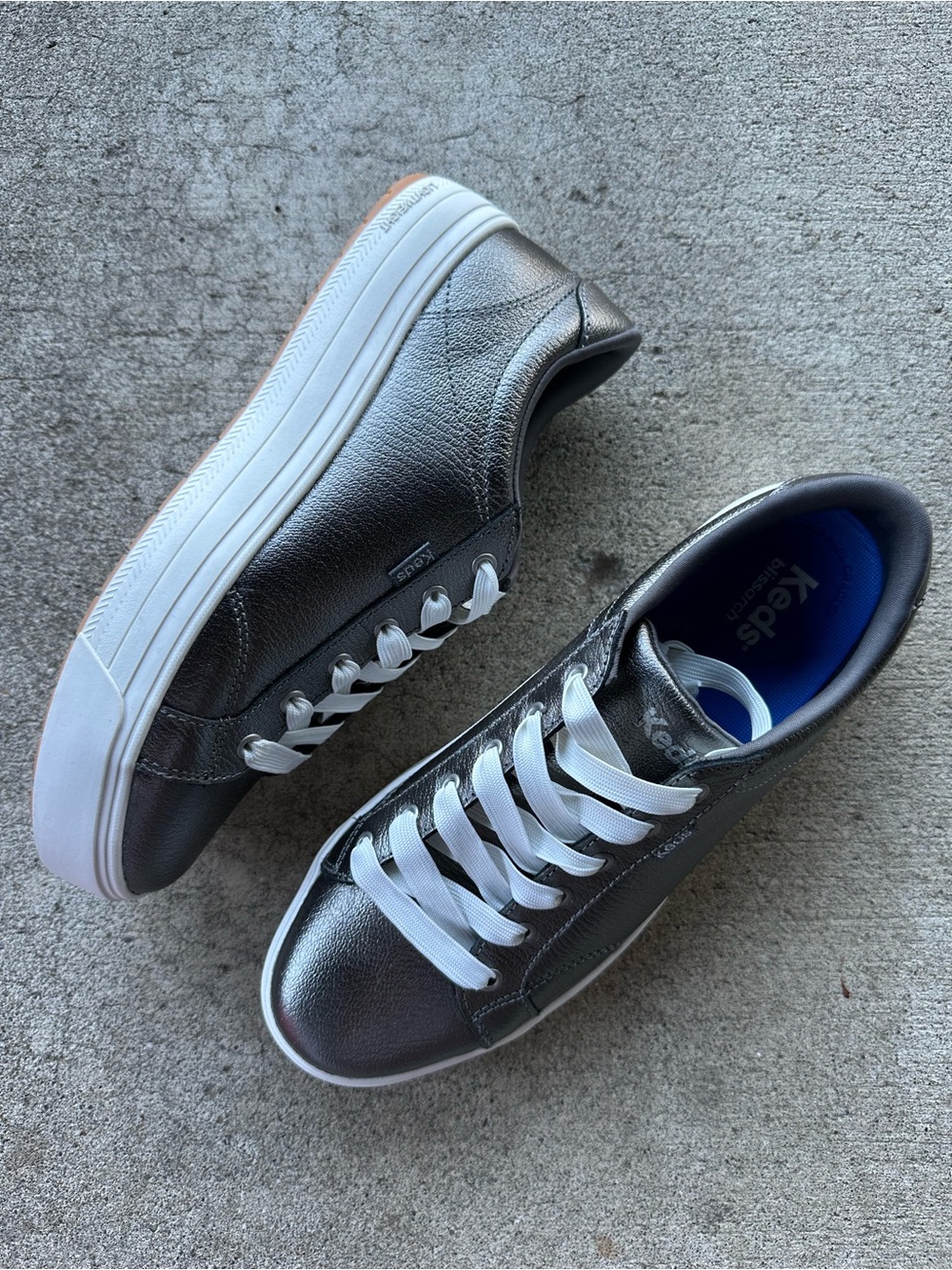 Keds Park Silver Metallic Low-Top Sneakers